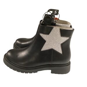 Kids Black Glitter Star Ankle Boots Size 9‎ little girl